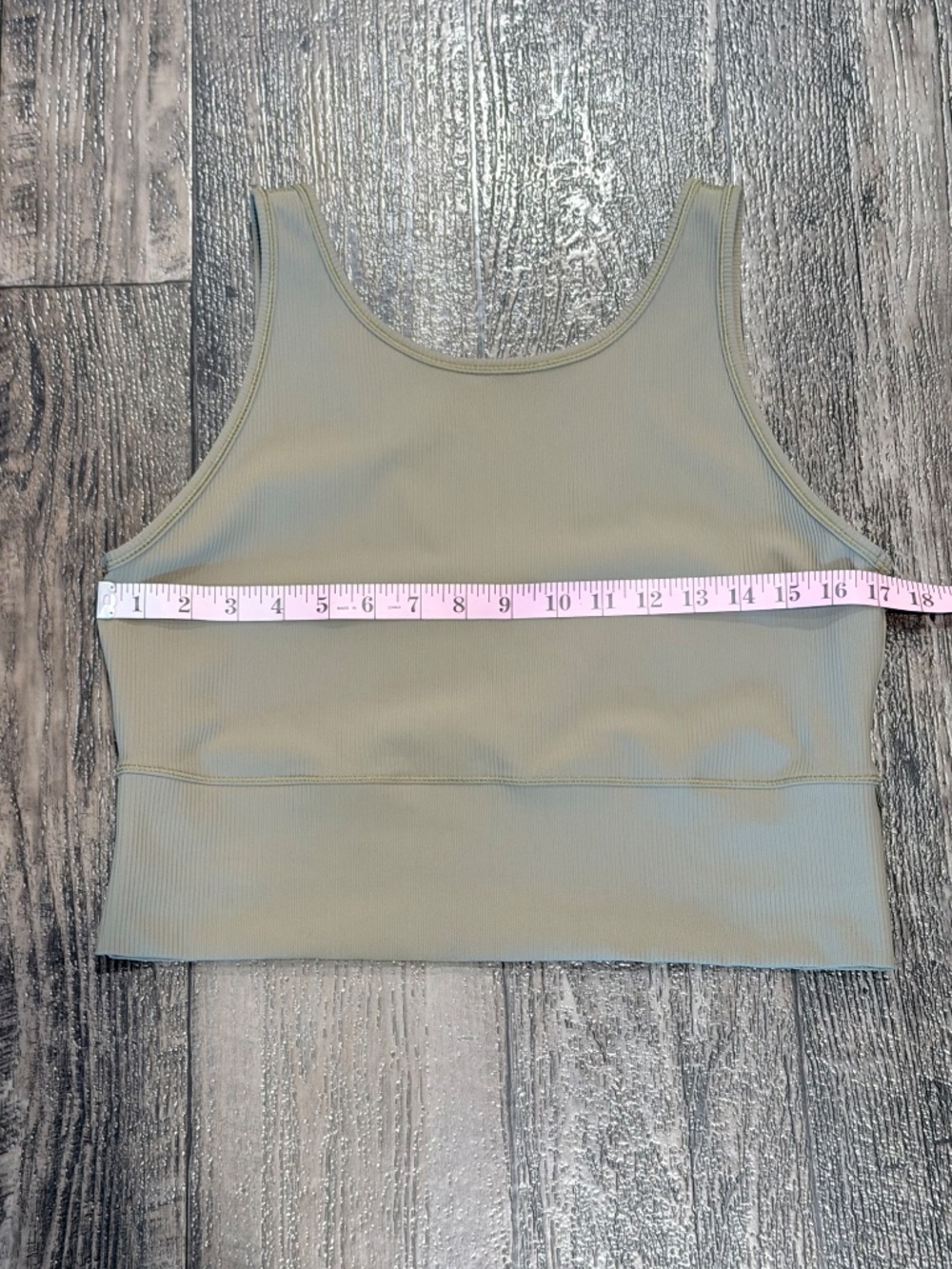 🍋 Lululemon Power Pivot Ribbed Tank Top Bronze Green Cropped - Picture 4 of 6